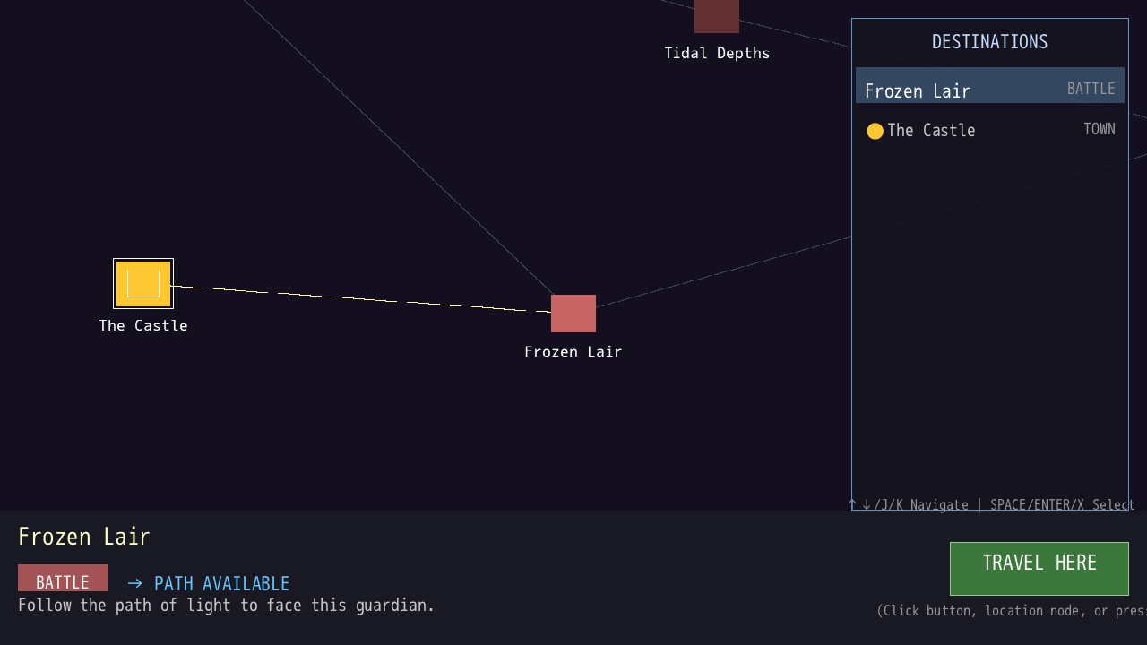 A battle node selected on the map